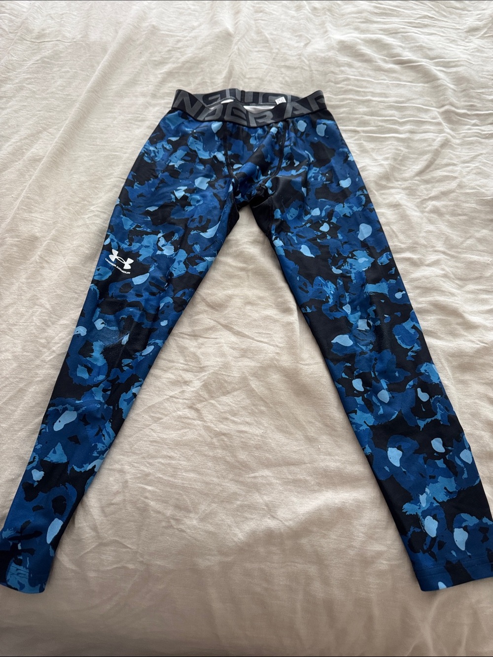 Under Armour Blue & Black Camo Performance Leggings